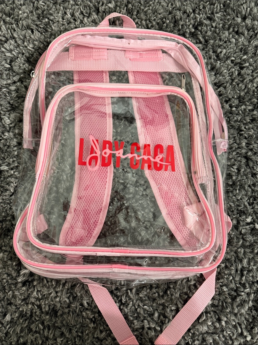 Clear Pink Lady Gaga Backpack